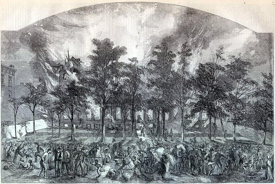 Colored Orphan Asylum destroyed by rioters