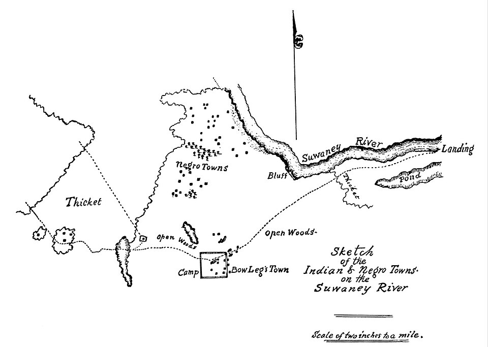 Captain Young's Seminole settlement map