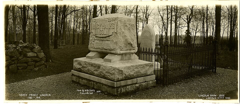 Nancy Hanks Lincoln's grave in Indiana